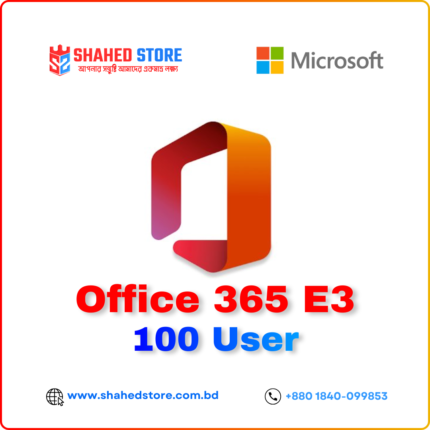 Microsoft Office 365 E3 with Teams - 100 User for 1 Year [Subscription]